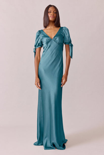 Daisy Satin Dress | Made To Order | Turquoise