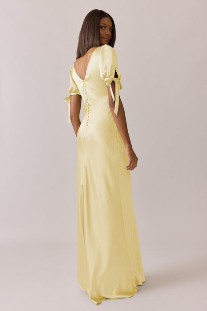 Daisy Satin Dress | Made To Order | Yellow
