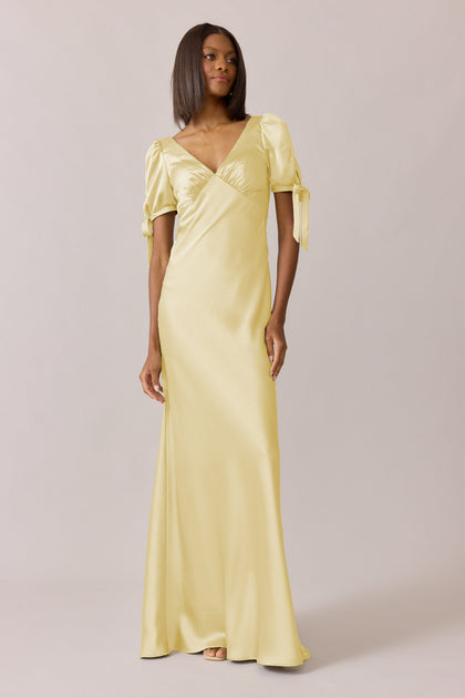 Daisy Satin Dress | Made To Order | Yellow