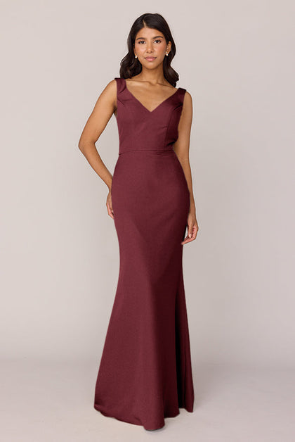 Dakota Crepe Dress | Made To Order | Cabernet