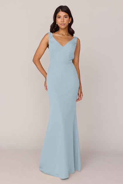 Dakota Crepe Dress | Made To Order | Light Blue