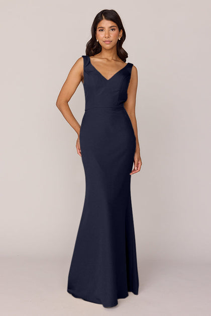 Dakota Crepe Dress | Made To Order | Navy Blue