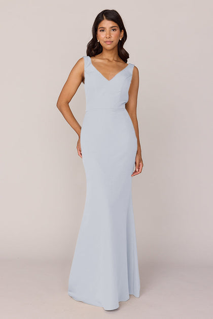 Dakota Crepe Dress | Made To Order | Sky Blue