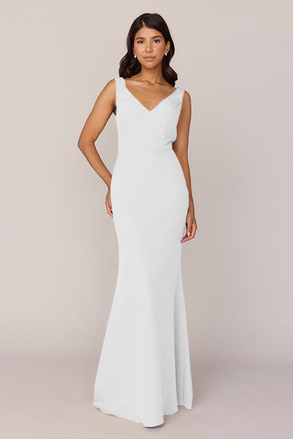 Dakota Crepe Dress | Made To Order | White Pearl