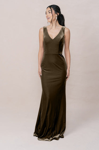 Dakota Velvet Dress | Made To Order | Olive