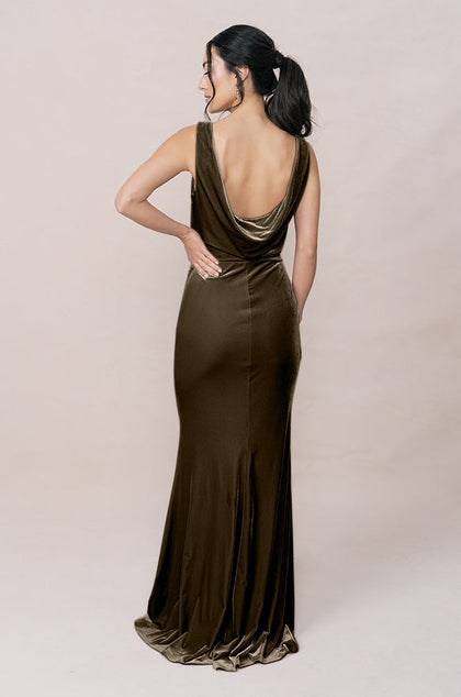 Dakota Velvet Dress | Made To Order | Olive