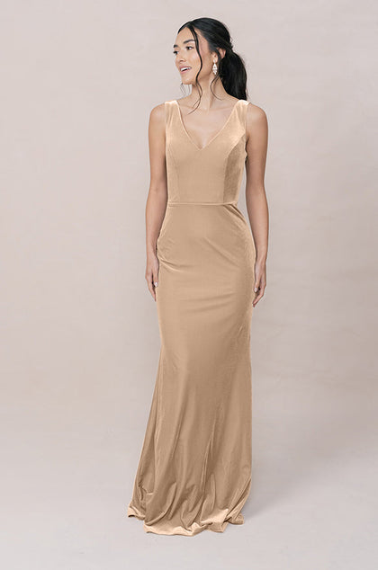 Dakota Velvet Dress | Made To Order | Gold Champagne
