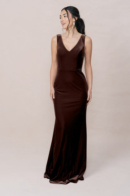Dakota Velvet Dress | Made To Order | Mahogany