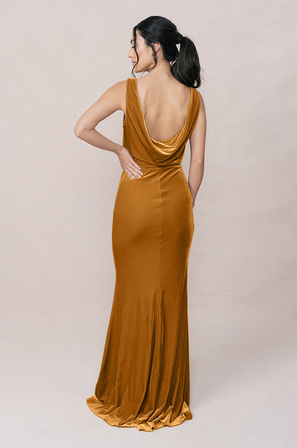 Dakota Velvet Dress | Made To Order | Mustard