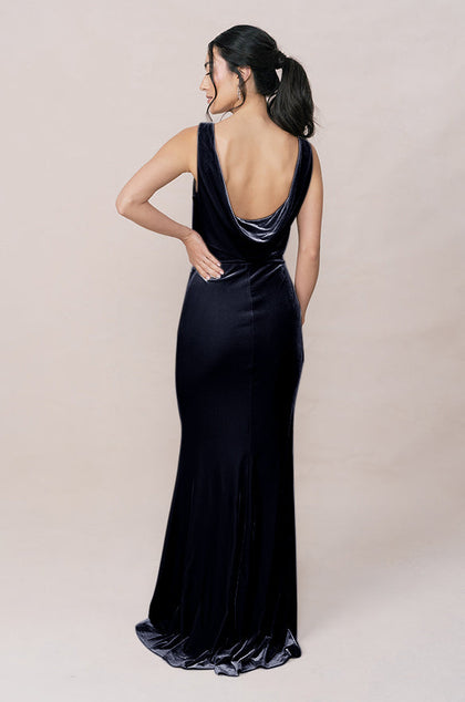Dakota Velvet Dress | Made To Order | Navy Blue