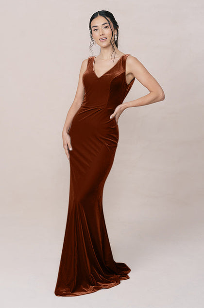 Dakota Velvet Dress | Made To Order | Rust