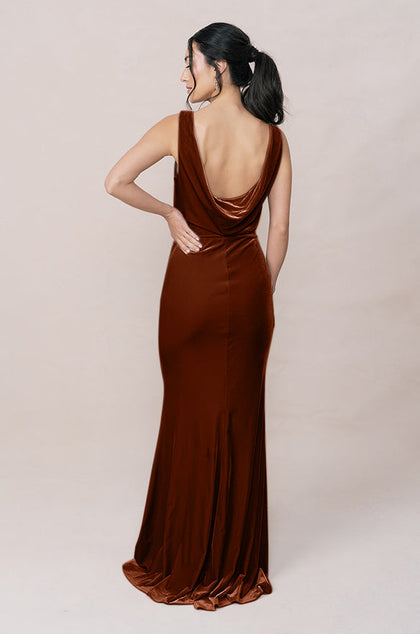 Dakota Velvet Dress | Made To Order | Rust