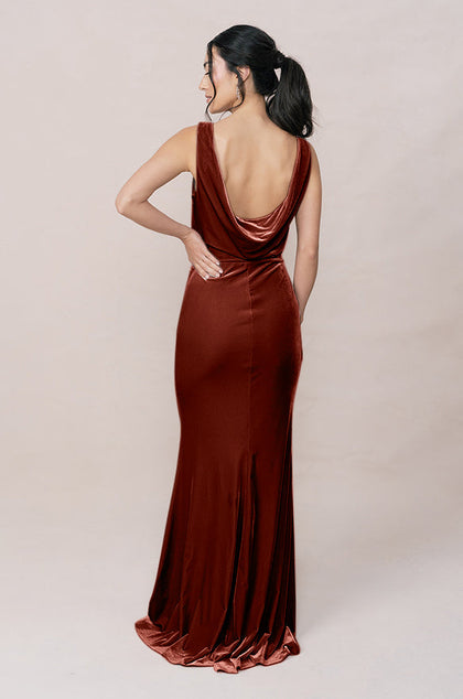 Dakota Velvet Dress | Made To Order | Terracotta