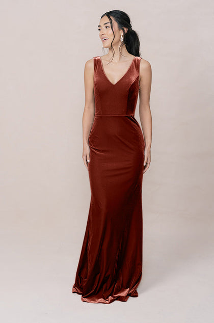 Dakota Velvet Dress | Made To Order | Terracotta