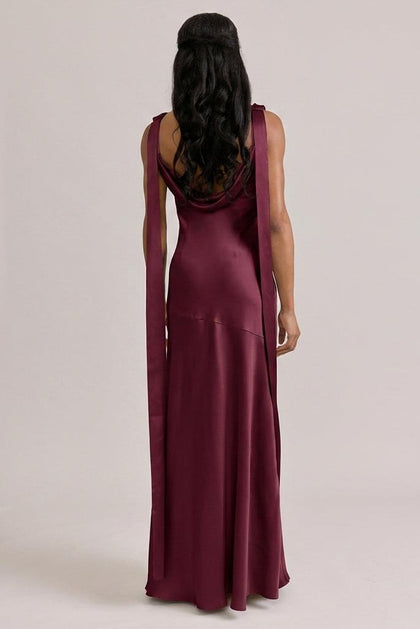 Dani Satin Dress | Made To Order | Cabernet