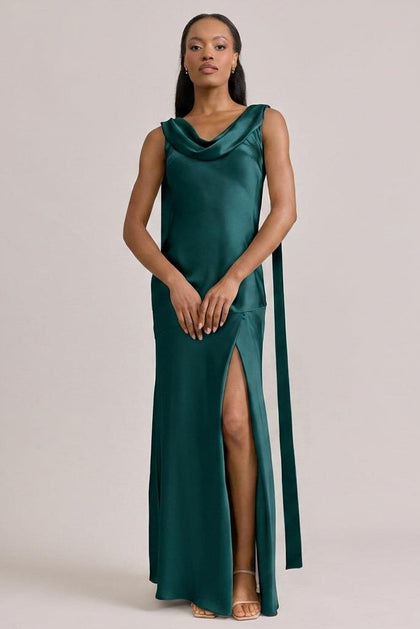 Dani Satin Dress | Made To Order | Emerald