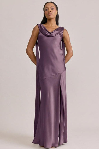 Dani Satin Dress | Made To Order | Dusty Plum