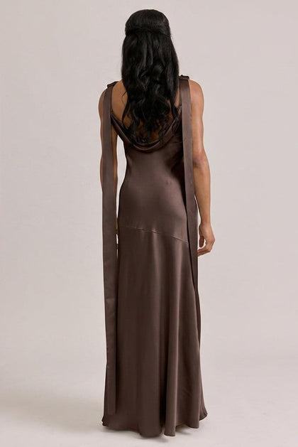 Dani Satin Dress | Made To Order | Espresso