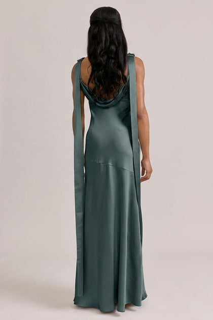 Dani Satin Dress | Made To Order | Eucalyptus