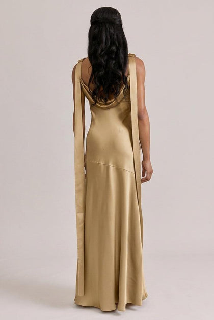 Dani Satin Dress | Made To Order | Honey Beige