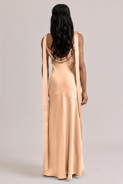 Dani Satin Dress | Made To Order | Peach