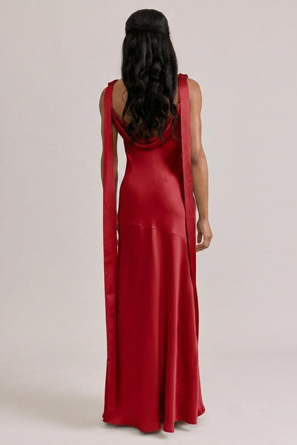 Dani Satin Dress | Made To Order | Poppy Red