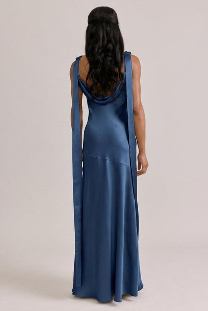 Dani Satin Dress | Made To Order | Romantic Blue