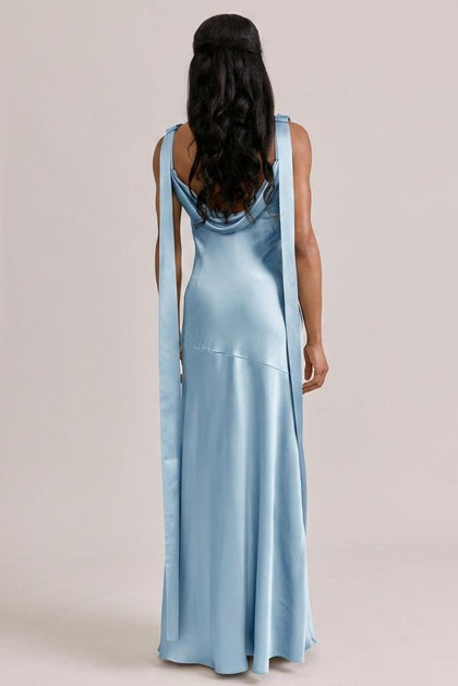 Dani Satin Dress | Made To Order | Sky Blue