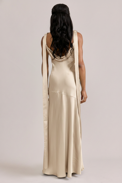 Dani Satin Dress | Made To Order | Soft Champagne