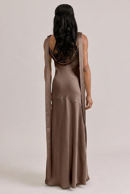 Dani Satin Dress | Made To Order | Truffle