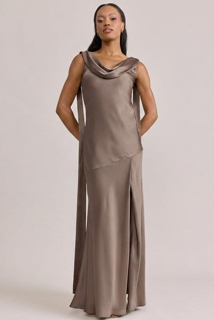Dani Satin Dress | Made To Order | Truffle