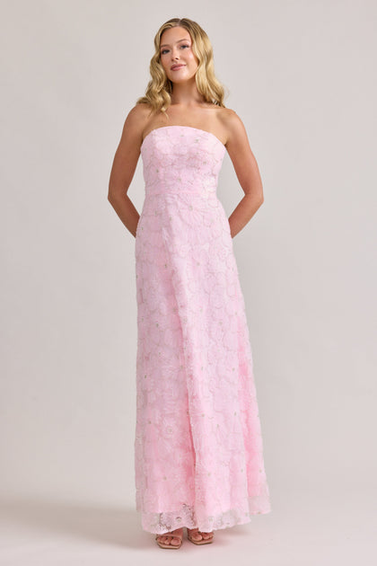 Darcy Beaded Floral Dress | Baby Pink