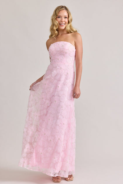 Darcy Beaded Floral Dress | Baby Pink
