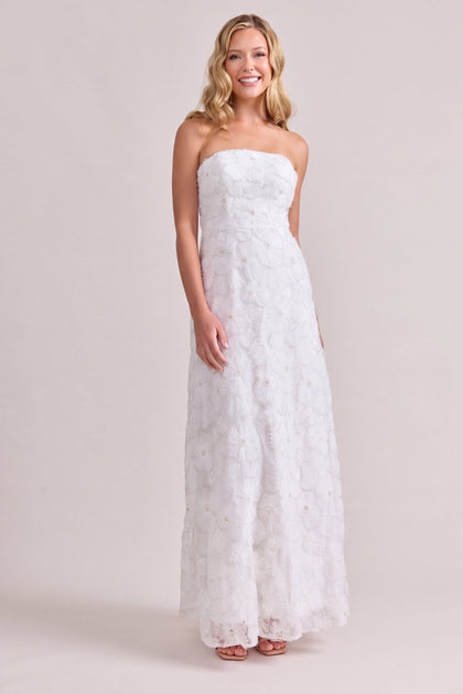 Darcy Beaded Floral Dress | White