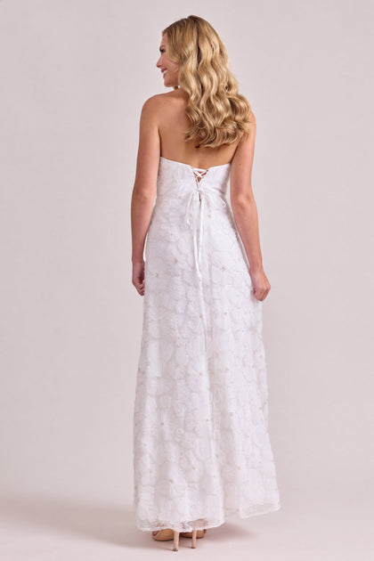 Darcy Beaded Floral Dress | White