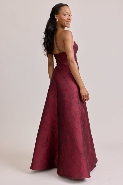 Darcy Jacquard Dress | Made To Order | Cabernet