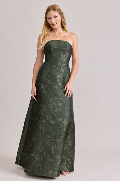Darcy Jacquard Dress | Made To Order | Deep Olive