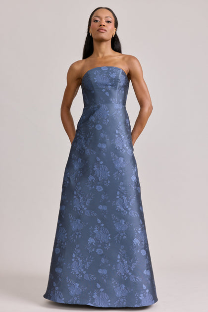 Darcy Jacquard Dress | Made To Order | Indie Blue