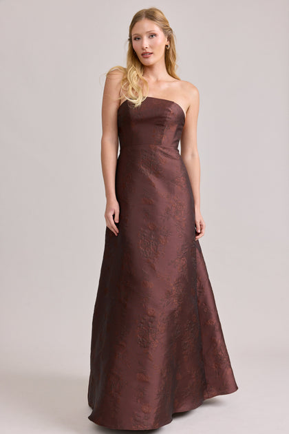 Darcy Jacquard Dress | Made To Order | Mahogany