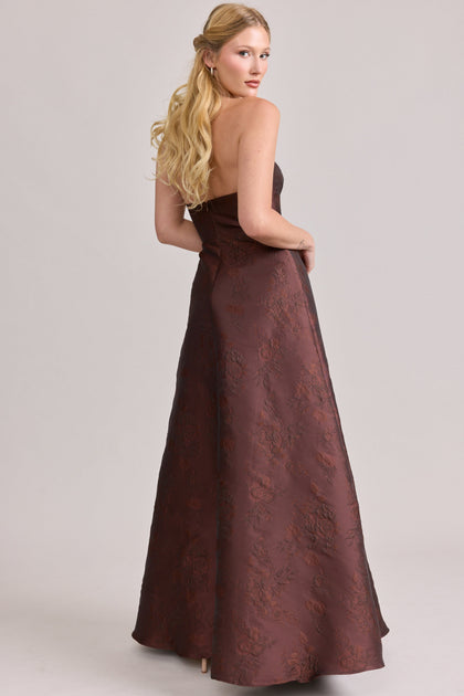 Darcy Jacquard Dress | Made To Order | Mahogany