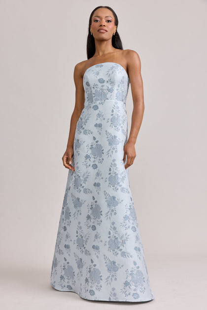Darcy Jacquard Dress | Made To Order | Sky Blue