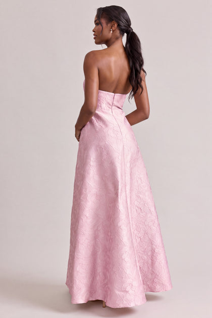 Darcy Tonal Jacquard Dress | Baby Pink