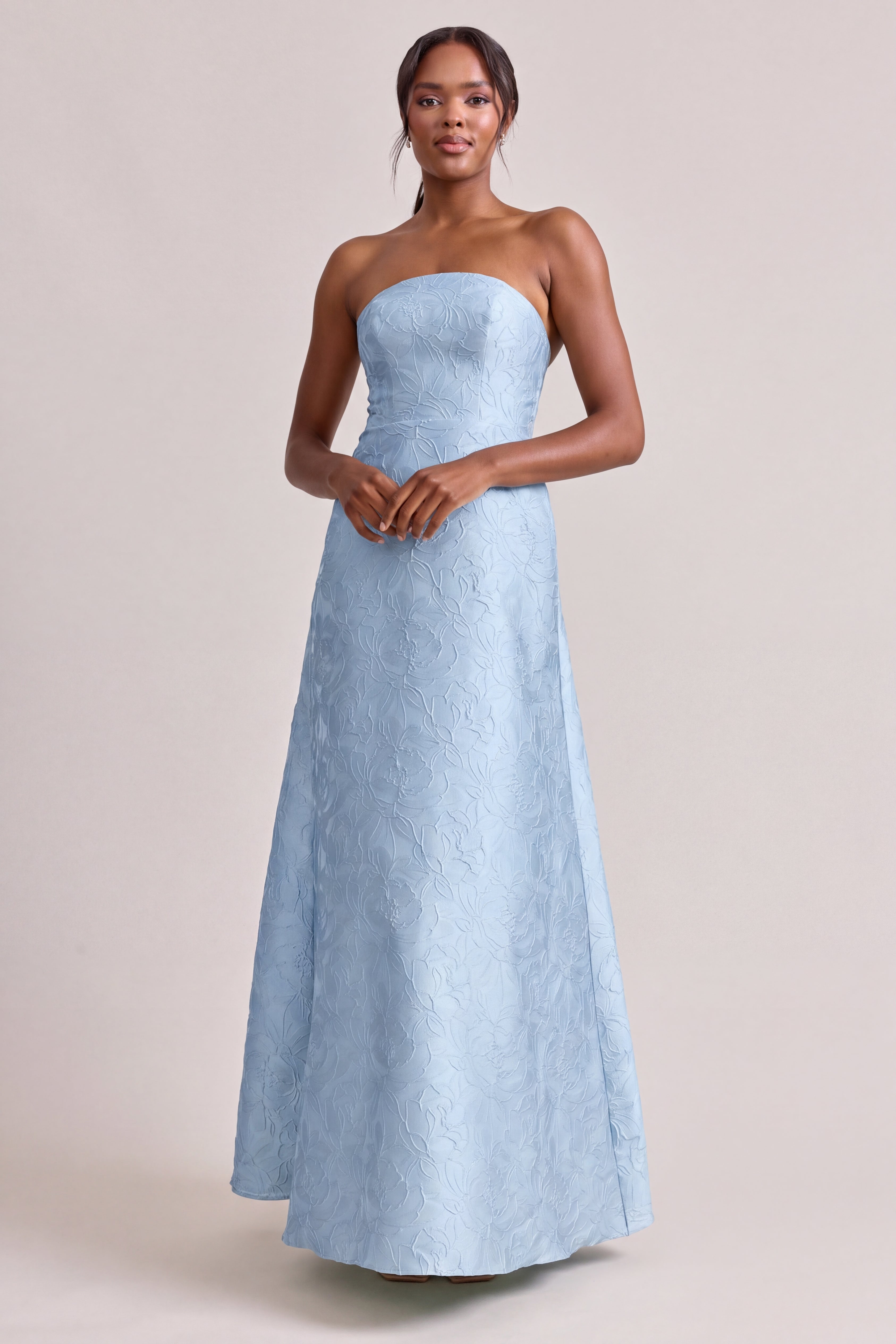 Darcy Tonal Jacquard Dress | Blue Hydrangea