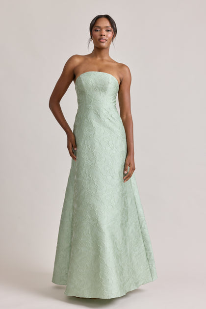 Darcy Tonal Jacquard Dress | Sage
