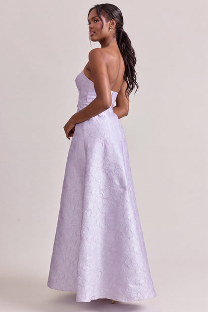 Darcy Tonal Jacquard Dress | Soft Violet