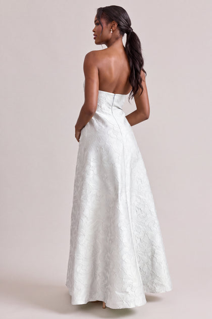 Darcy Tonal Jacquard Dress | White