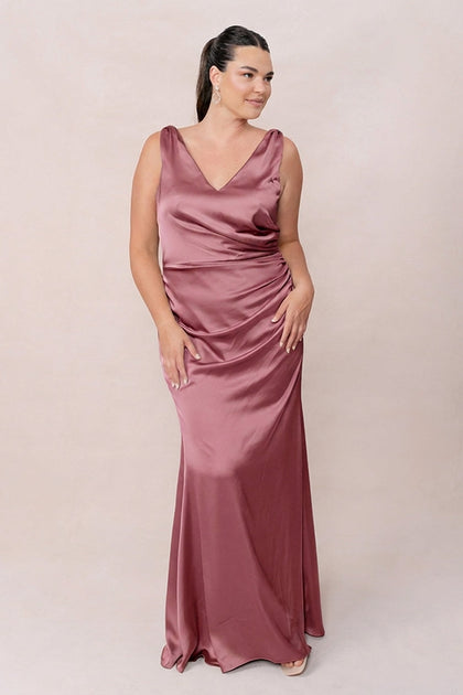 Dawson Satin Dress | Made To Order | Raspberry
