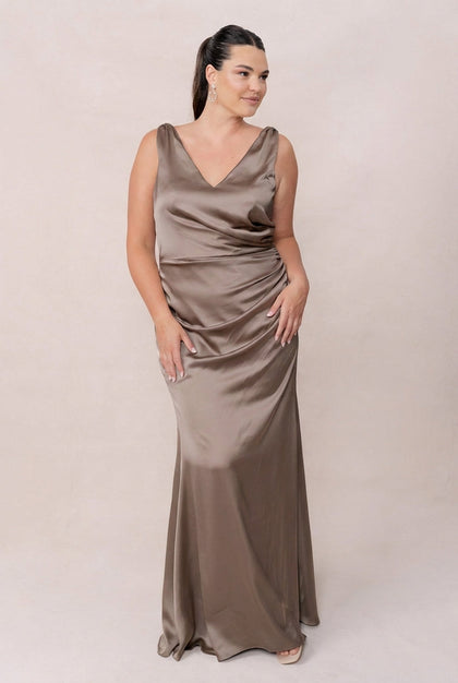 Dawson Satin Dress | Made To Order | Truffle