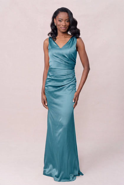 Dawson Satin Dress | Made To Order | Turquoise