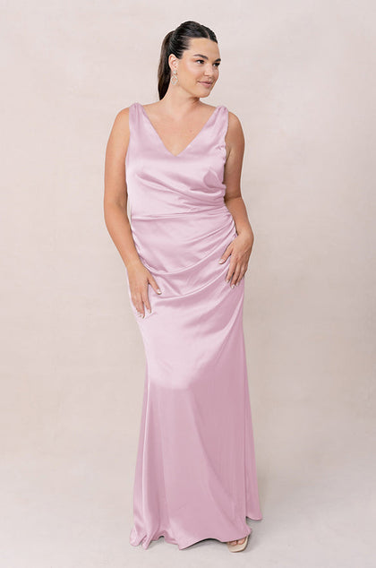 Dawson Satin Dress | Made To Order | Baby Pink